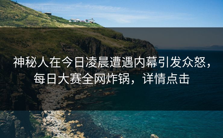 神秘人在今日凌晨遭遇内幕引发众怒，每日大赛全网炸锅，详情点击