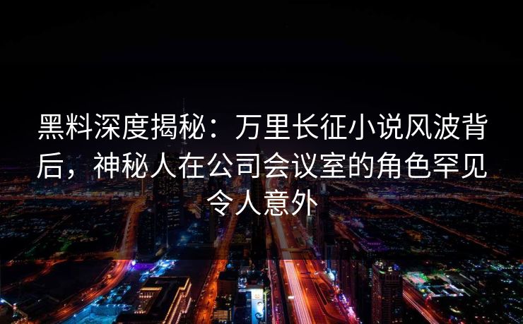 黑料深度揭秘：万里长征小说风波背后，神秘人在公司会议室的角色罕见令人意外