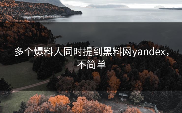 多个爆料人同时提到黑料网yandex，不简单