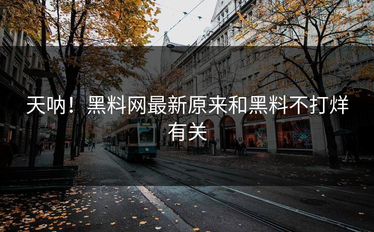天呐！黑料网最新原来和黑料不打烊有关