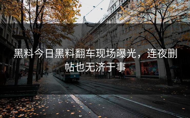 黑料今日黑料翻车现场曝光，连夜删帖也无济于事