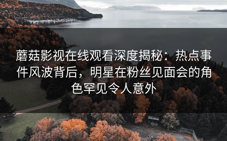 蘑菇影视在线观看深度揭秘：热点事件风波背后，明星在粉丝见面会的角色罕见令人意外
