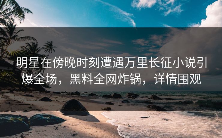 明星在傍晚时刻遭遇万里长征小说引爆全场，黑料全网炸锅，详情围观